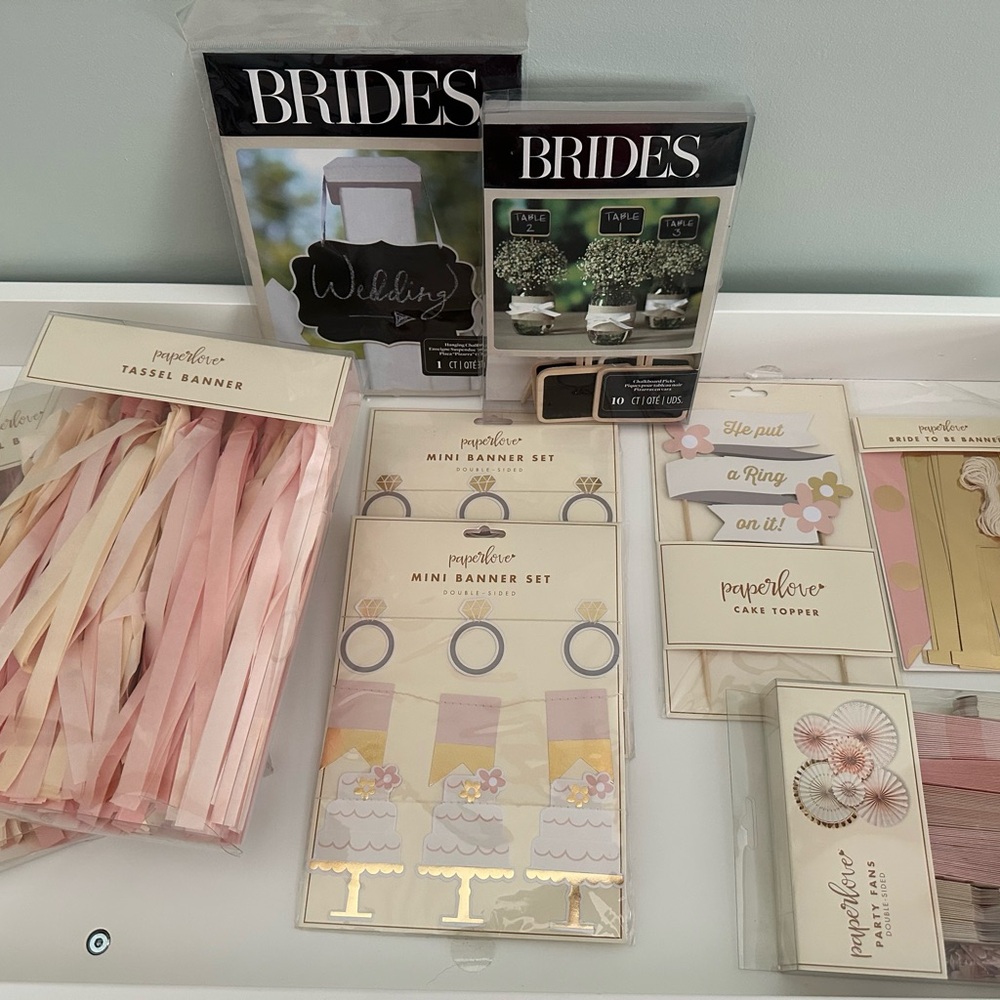 Bridal Party Decor Lot Pink & Gold NIB